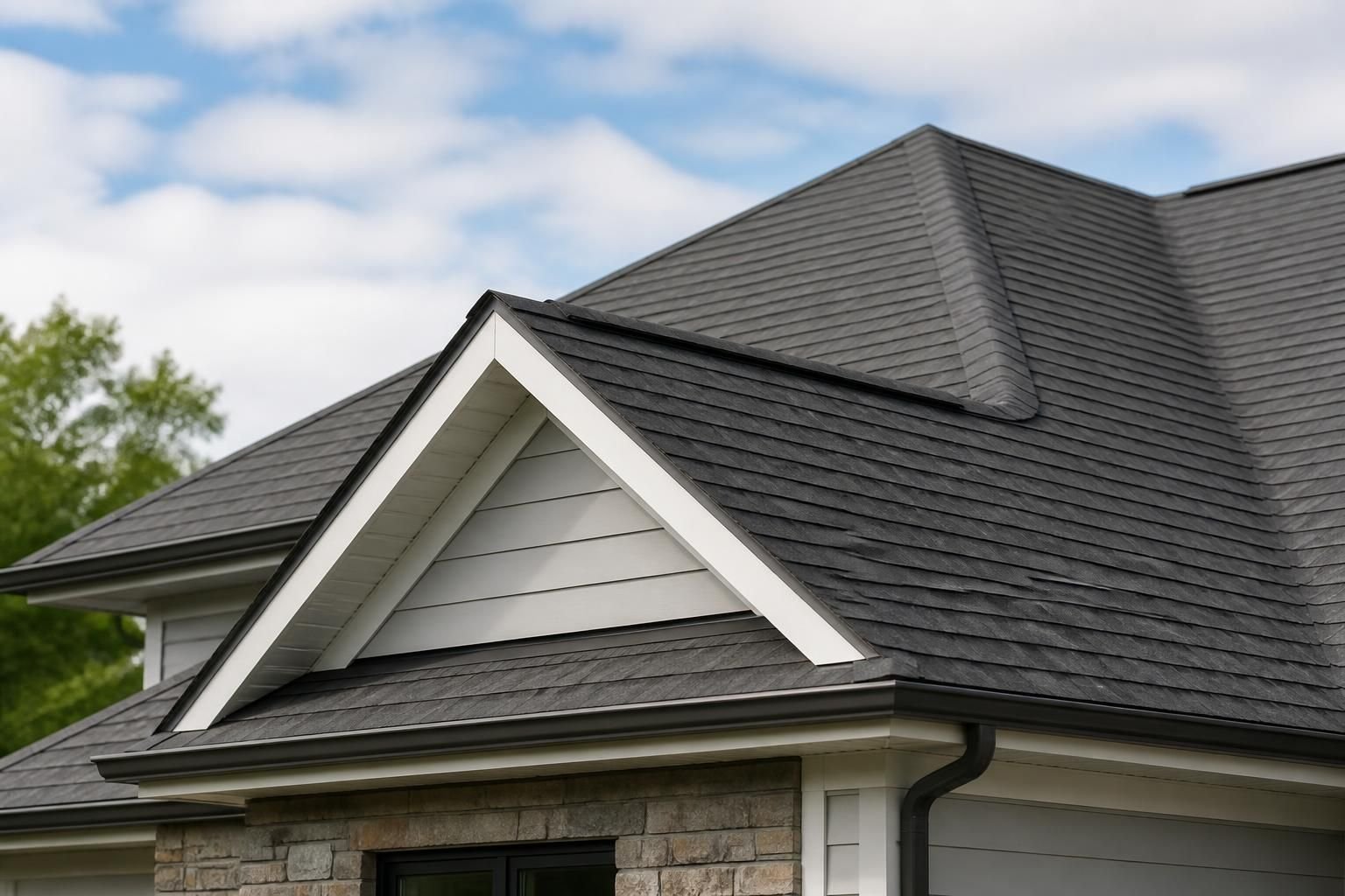 New roof installation with clean roof planes.